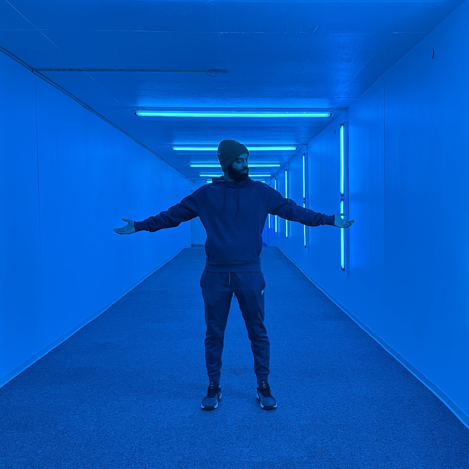 Brendan in a hallway