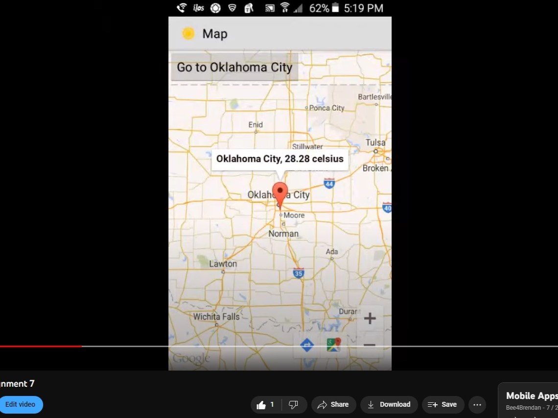 GPS with marker on Oklahoma City